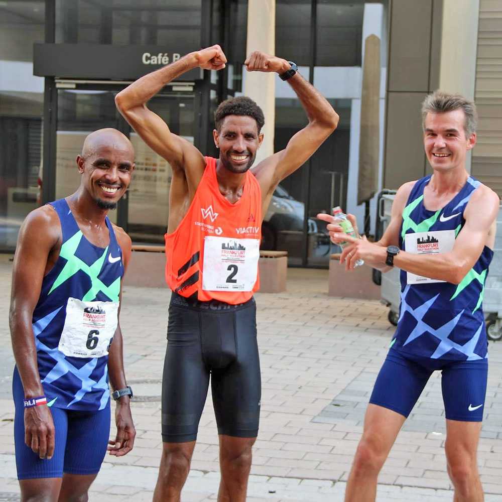 Nach dem Rennen mit Mohamed Ali und Arne Gabius frankfurt 2020